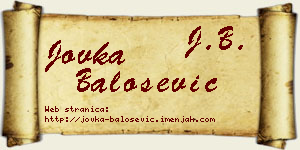 Jovka Balošević vizit kartica